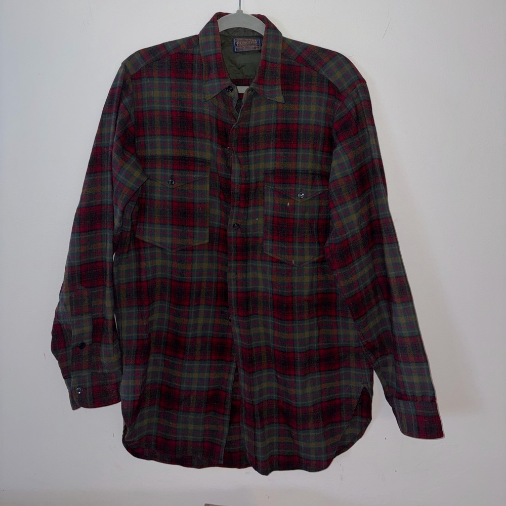 Pendleton Red and Green Wool Shirt